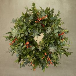 Berry and Herb Eco-Friendly Christmas Door Wreath | The Real