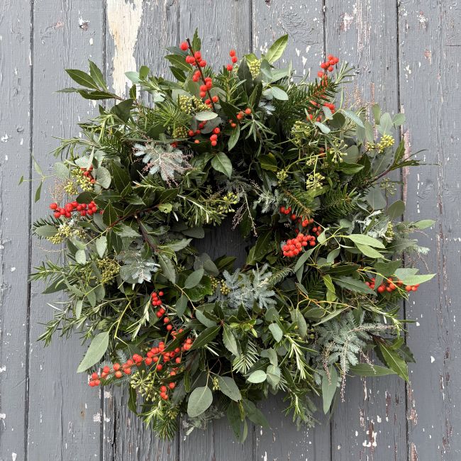 Berry and Herb Eco-Friendly Christmas Door Wreath | The Real