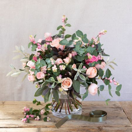 Sweet Snowberry and Rose Bouquet