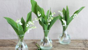 lily of the valley vase trio